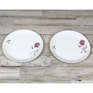 Vintage Fine Bohemian China MELODY Made in Czechoslovakia Rose Salad Plates (2)
